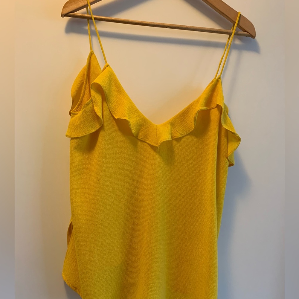 Yellow ruffled top
